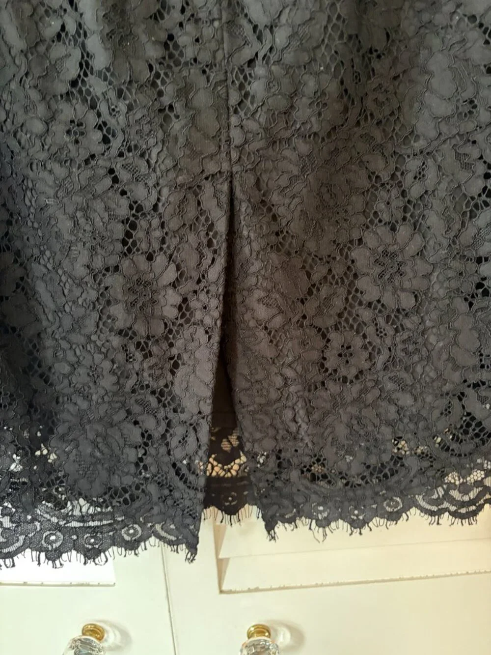 J. Crew midi Pintucked Pencil Skirt 6 black lace